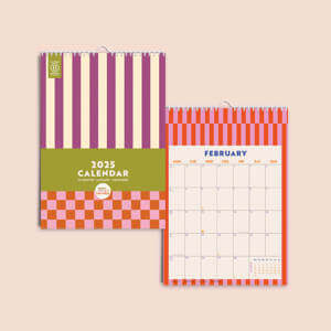 Good Tuesday 2025 Calendar Checks & Stripes A4